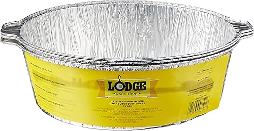 Miniatura 8 de Lodge A12F12 - Revestimientos para horno holandés de papel de aluminio de 12 pulgadas, paquete de 12, color plateado