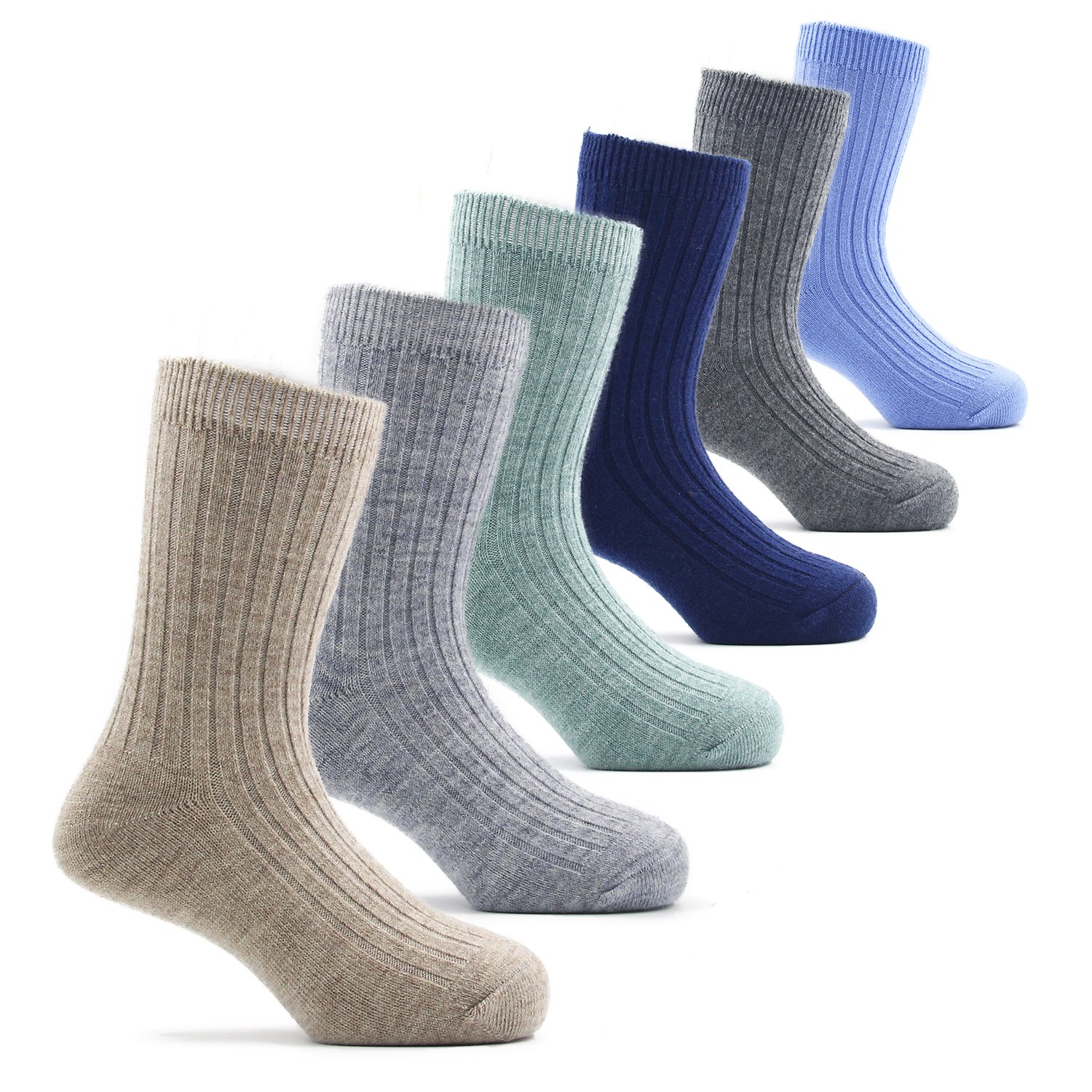 HowJoJo Girls Wool Socks Kids Crew Seamless Winter Warm Thermal Socks 6 Pack