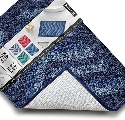 Miniatura 52 de Clara Clark - Alfombras de baño, ultra suaves y peludas - Tapetes para baño, lavables a máquina, con respaldo de goma antideslizante, 17 x 24