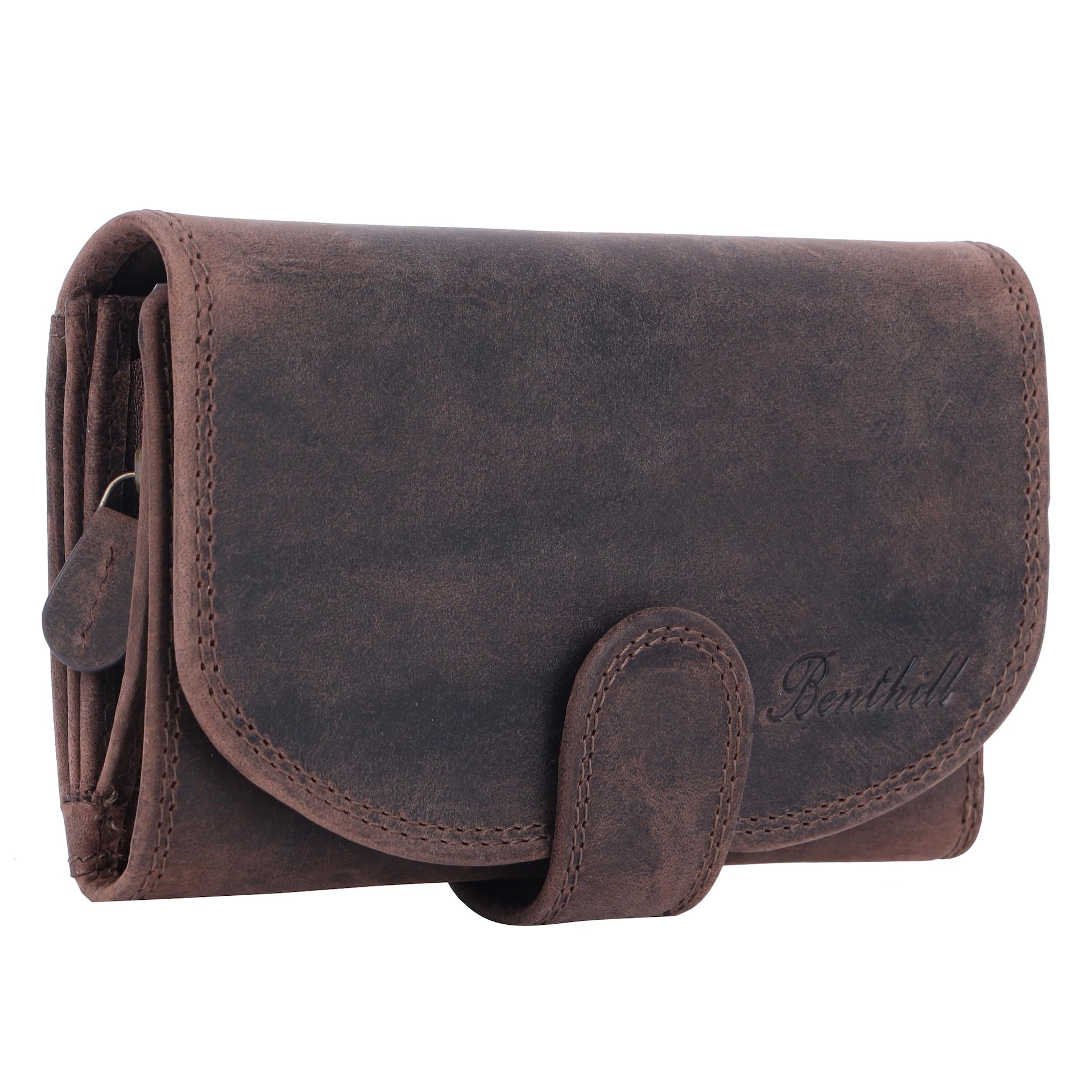 Benthill Damen Geldbörse Vintage Leder | Damen Portemonnaie mit RFID Schutz | Geschenkbox inklusive