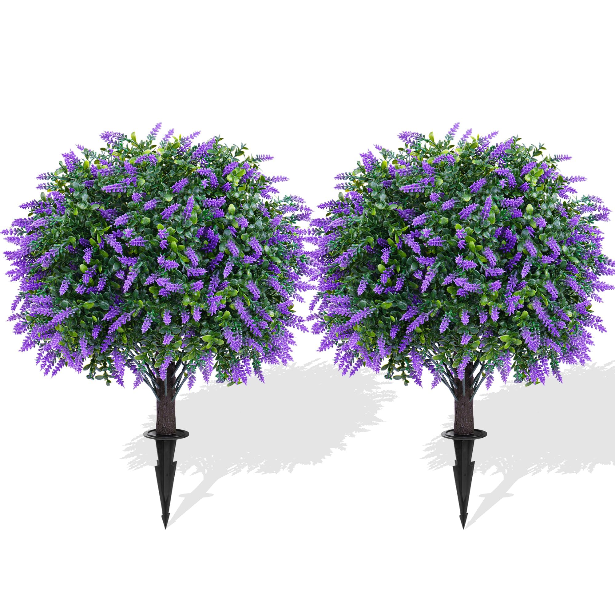 Yangrass Artificial Lavender Topiary Set
