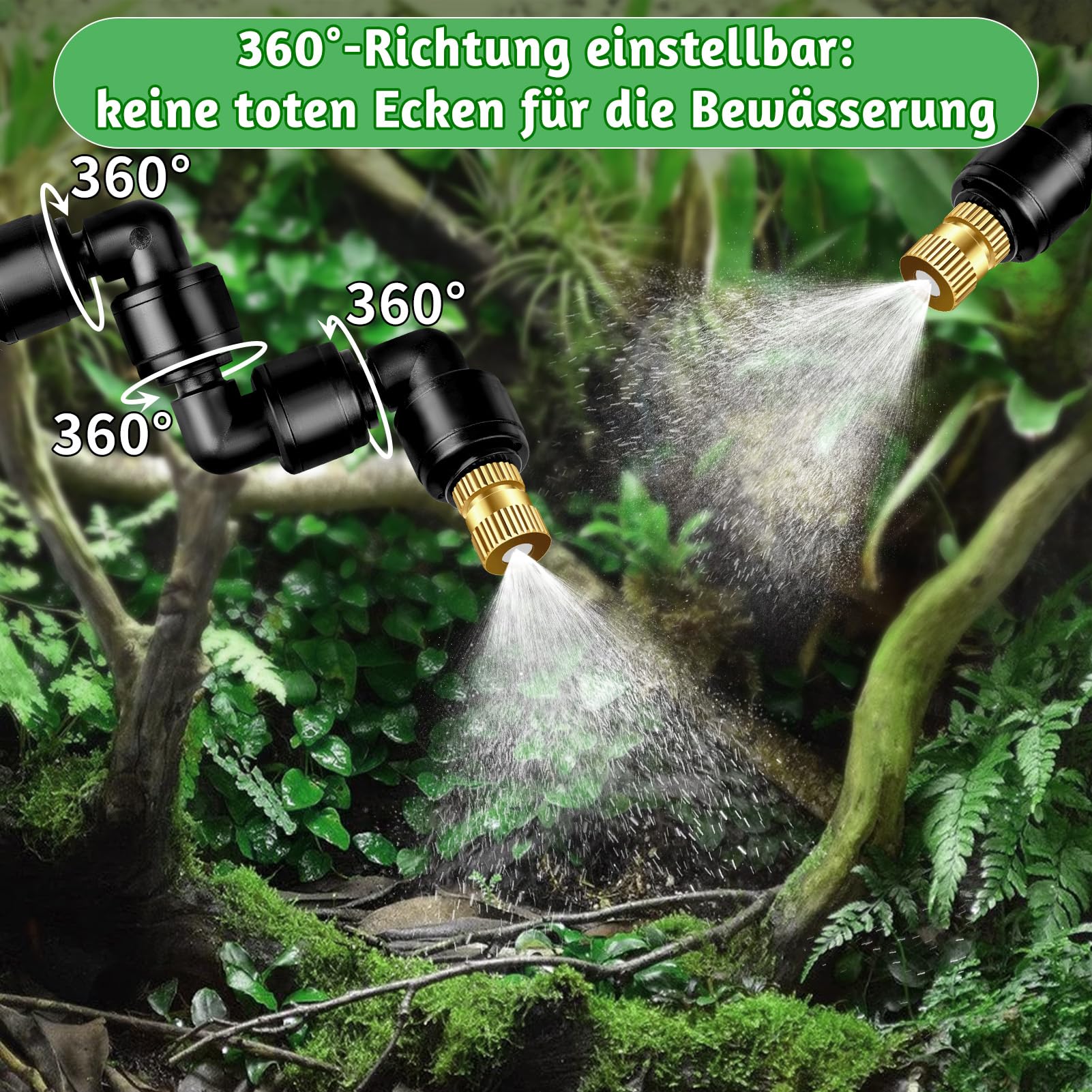 Beregnungsanlage Terrarium, 2025 WiFi Neues Luftbefeuchter Terrarium, Mobiltelefonsteuerung Intelligentes Reptilien Benebelungssystem Kann um 360° Gedreht Werden