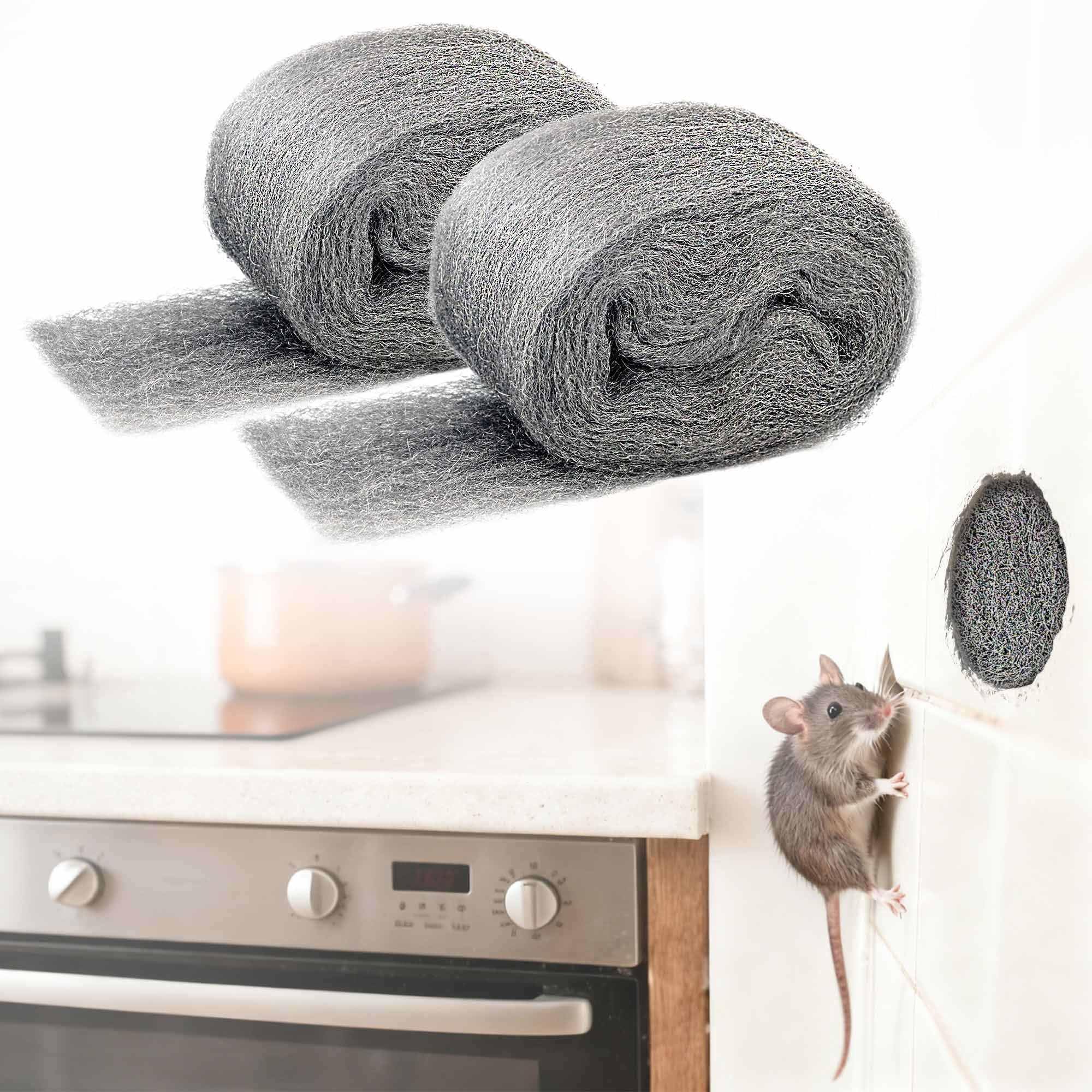 AJART Steels Wools Mice Control - #0000 Steel Wool Metal Fabric Mesh - As Gaps Fillers to Keep Mice Away - Protection for Siding, Pipelines, Garden
