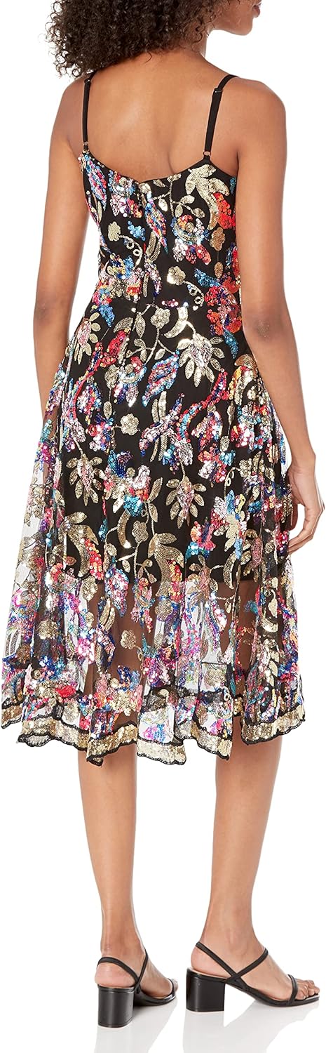 Dress The Population Womens Uma Uma Sweetheart Bodice Fit and Flare Midi DressDress - Image 4