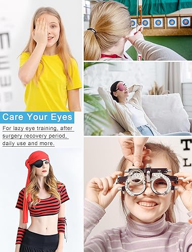 Vista 23 de 2 parches para los ojos, parches ajustables para los ojos, parche médico para el ojo, ambliopía para ojos perezosos para ojos izquierdos o derechos