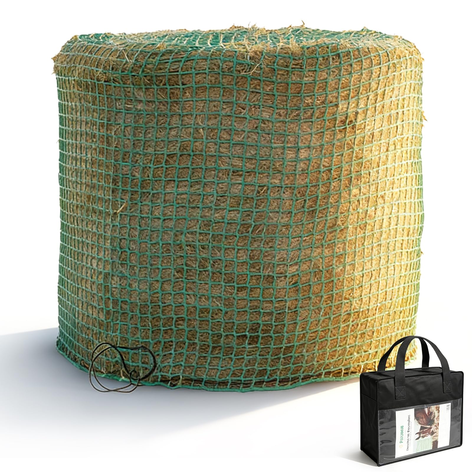 Rete per balle di Fieno Rotonde, Ø 150 cm Altezza 150 cm — Grande Rete per Fieno per Cavalli Dimensione Maglia 5x5 cm Robusta Rete per balle Rotonde Ete per balle di Fieno a Maglia fitta