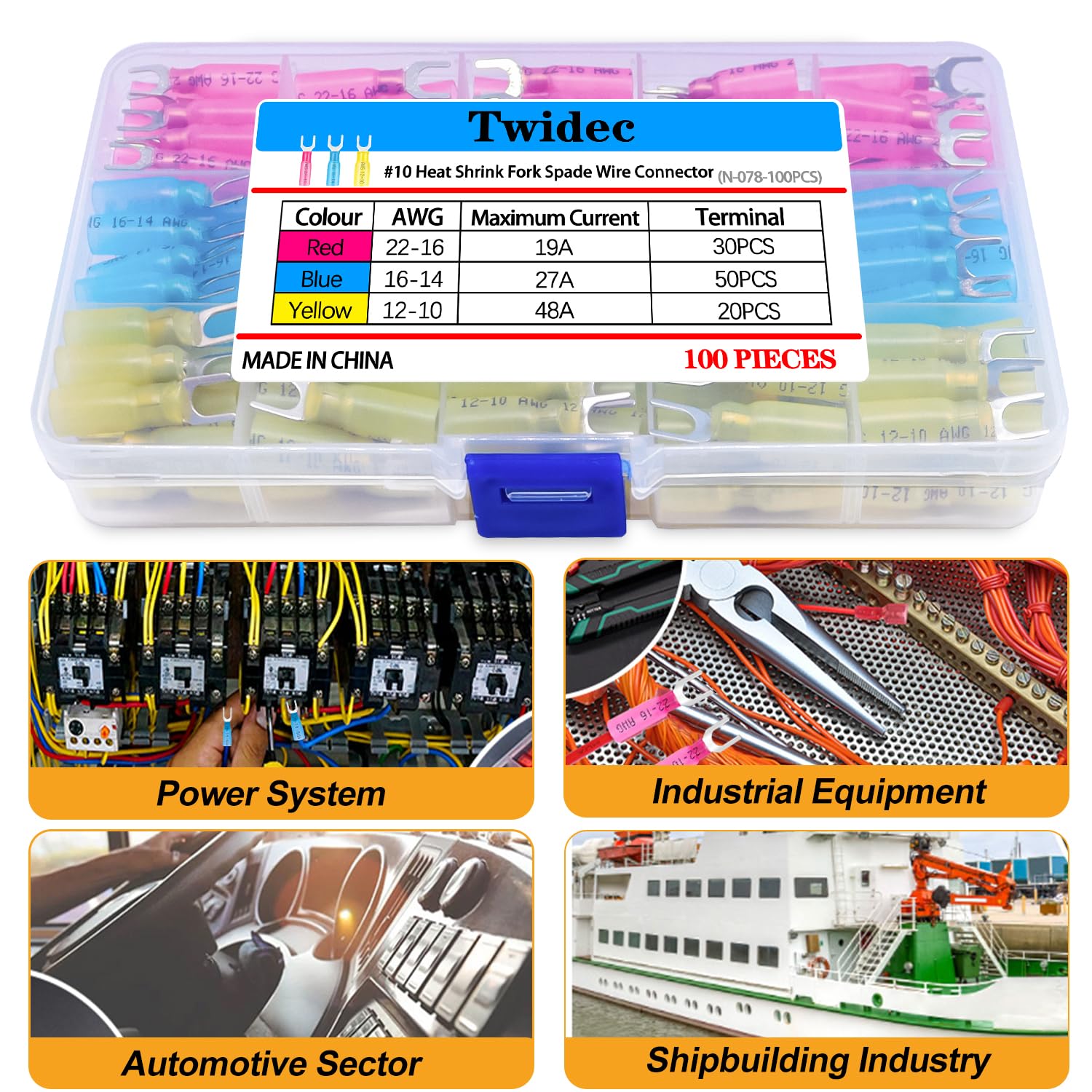 Heat Shrink Connectors - Assorted Sizes & Gauges -6 Heat Shrink Connectors - Assorted Sizes & Gauges -6
