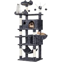 Yaheetech Albero Tiragraffi per Gatti 170 cm in Truciolato e Sisal con Posatoio Palla
