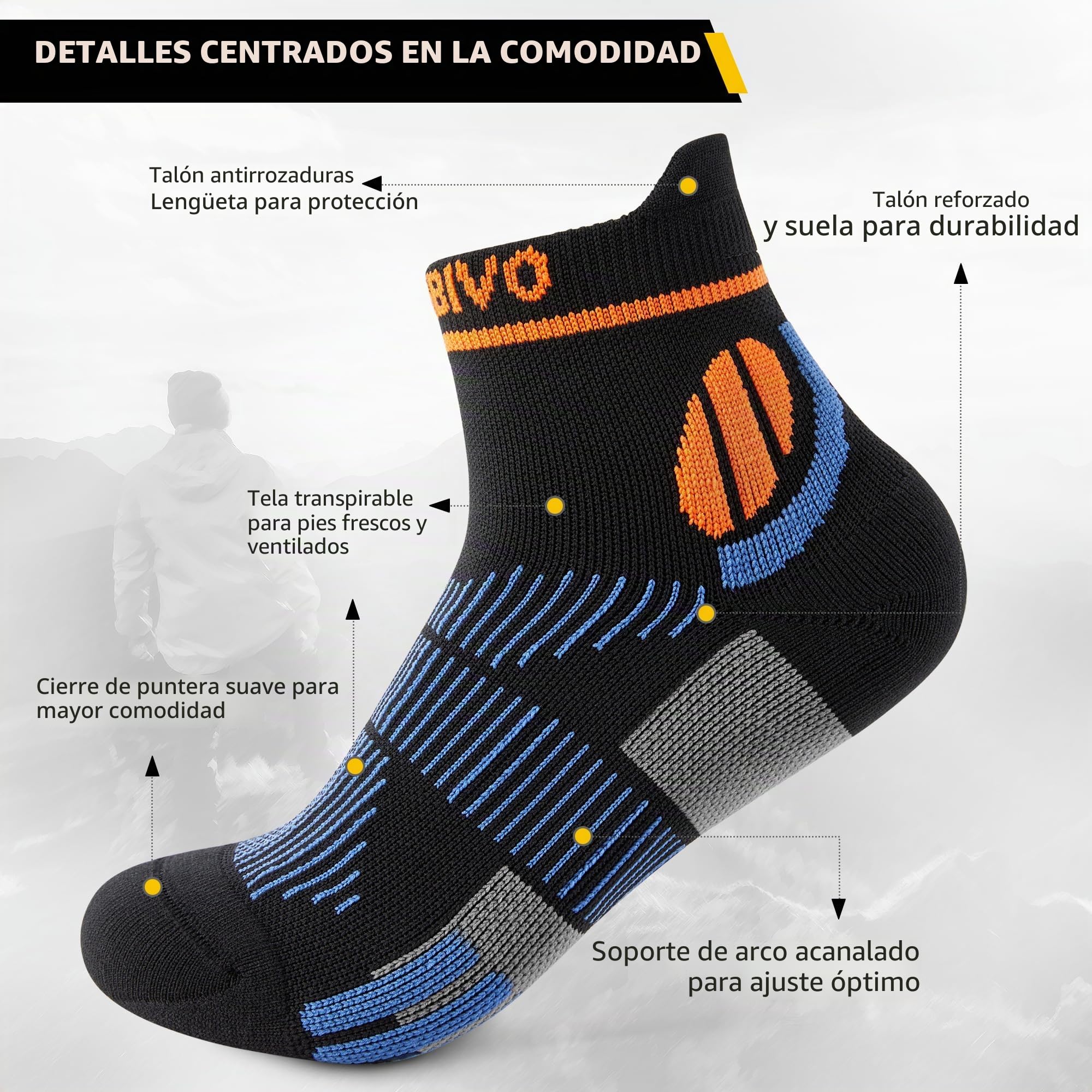 CAMBIVO Medias Compresion Cortos Mujer Hombre 2 Pares, Calcetines Deporte, Medias de Compresión, Calcetines Tobilleros Antiampollas Transpirable para Fascitis Plantar, Varices Running Avion Enfermera