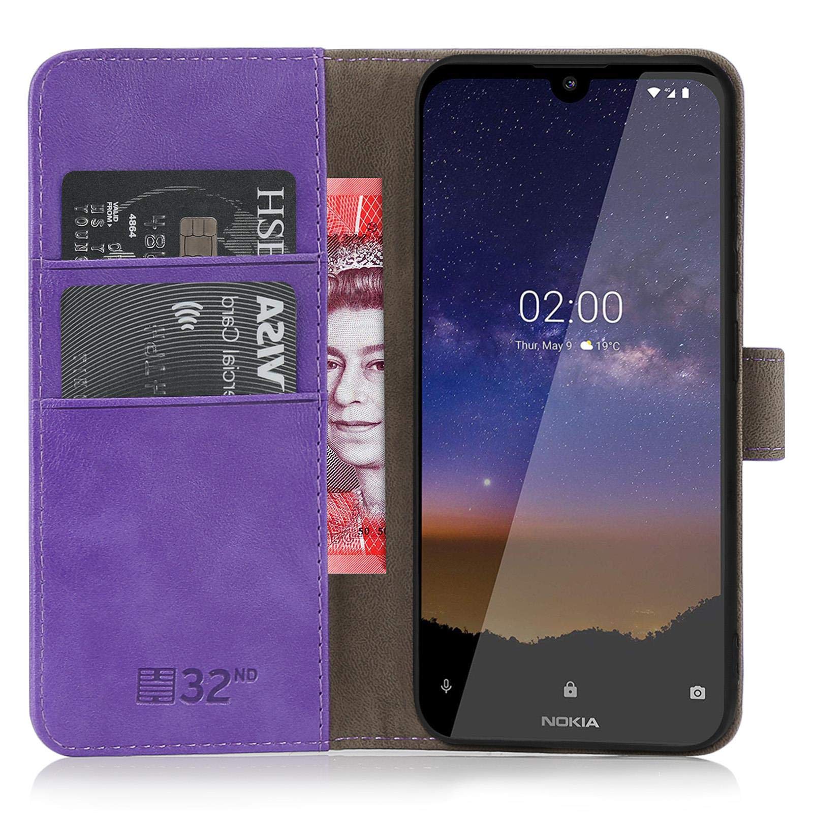 TIANCI Cover per Nokia 2.2, Portafoglio Case in Pelle PU Skin-Friendly dallo Stile Pulito e Semplice, Protezione Chiusura Magnetica Custodia per Nokia 2.2 cover-Nero