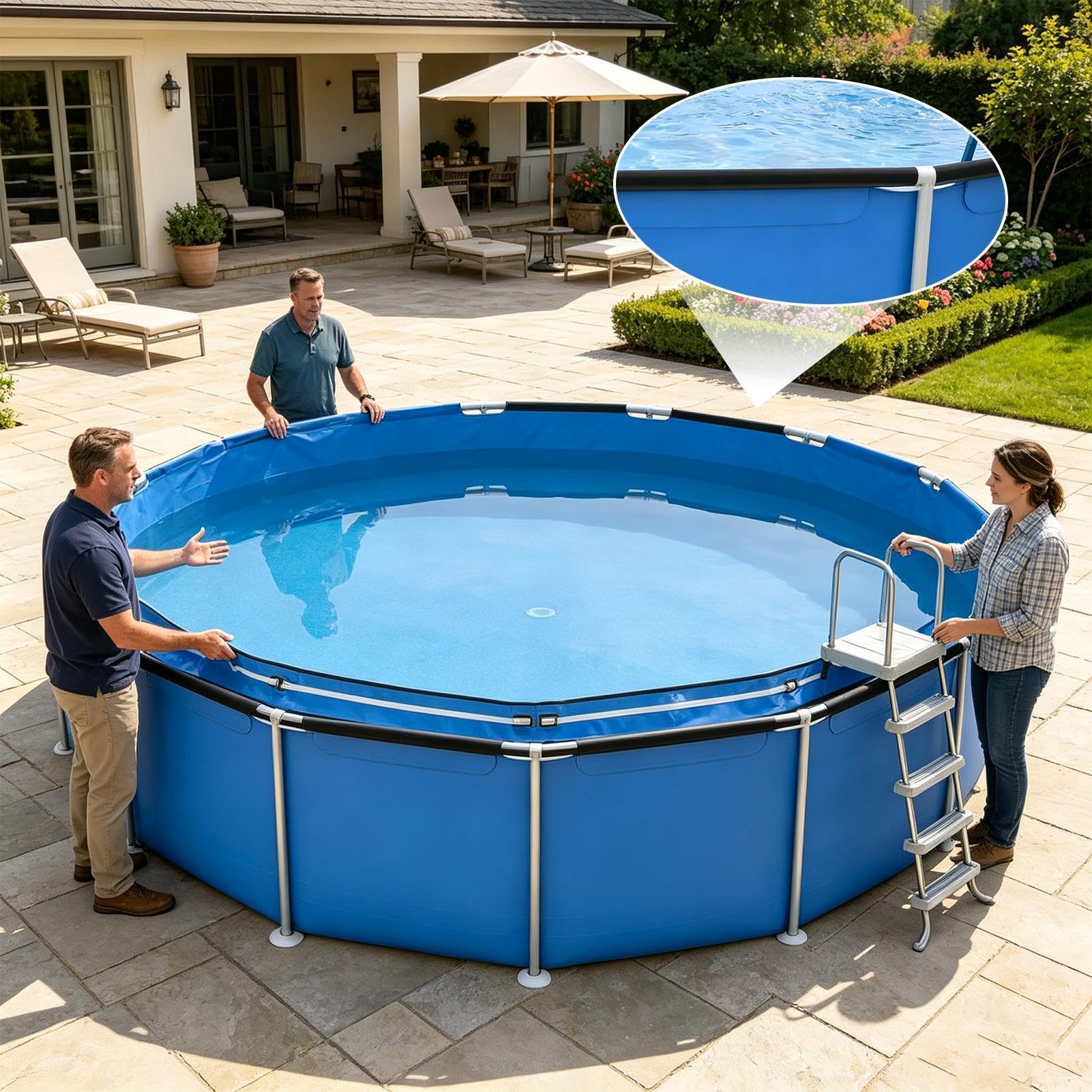 Strisce Di Copertura Per Liner Piscina 38 Pezzi Di Ricambio Per Telo A | Clip Sovrapposte Piscina Per Patio Giardino Prato Cortile Giochi E Sport Acquatici