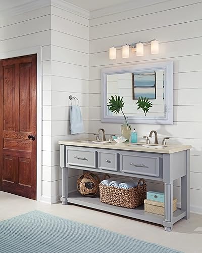 Miniatura 9 de Generation Lighting Hettinger - Lámpara de pared de 3 luces de latón satinado 4439103-848, compatible con el título 24 para decoración de baño,