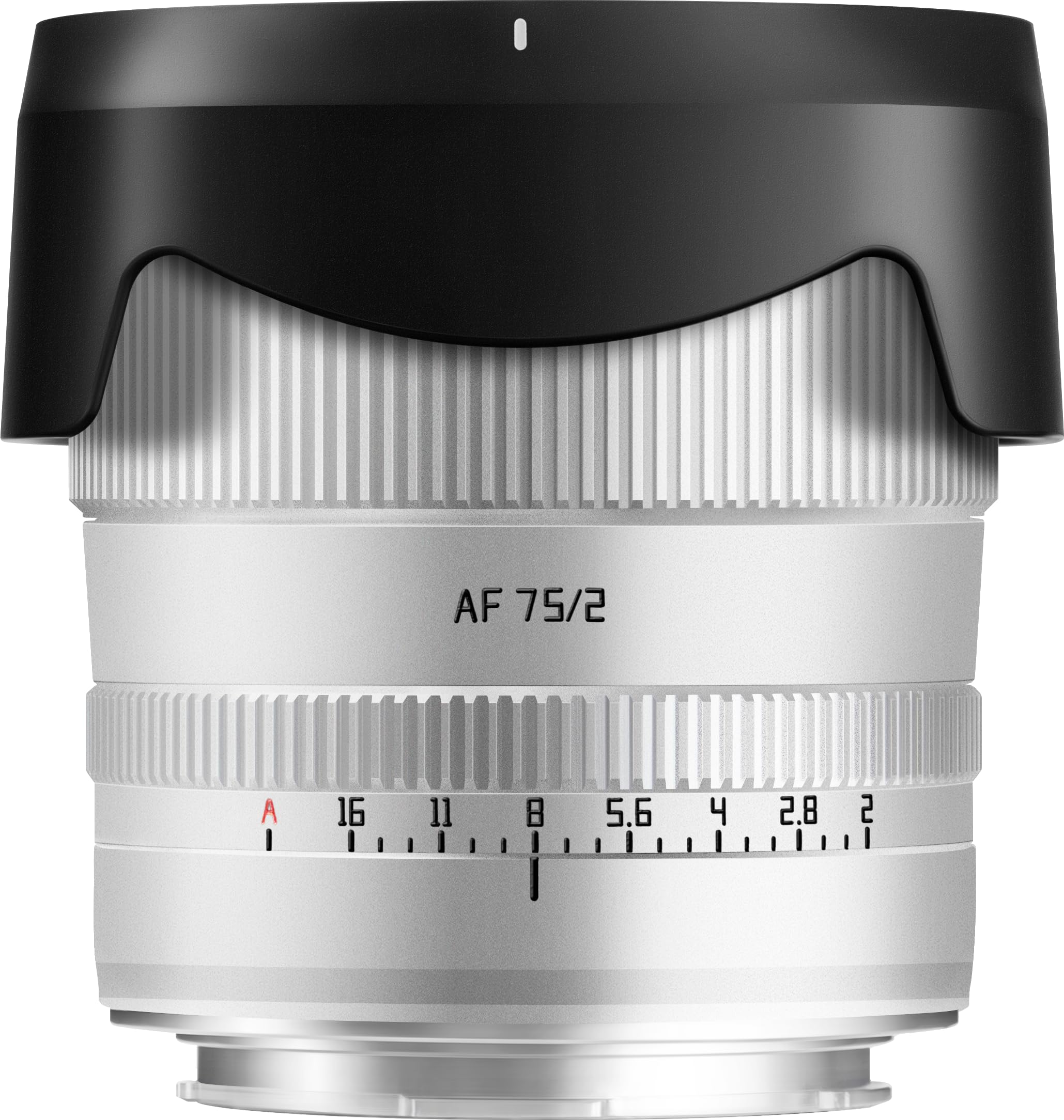 TTARTISAN AF 75mm F2 Vollformat Objektiv L Mount, STM Autofokus Große Blende mit Geklicktem Blendenring Kompatibel mit Panasonic/Lumix/Leica L-Mount Kameras (Silber)