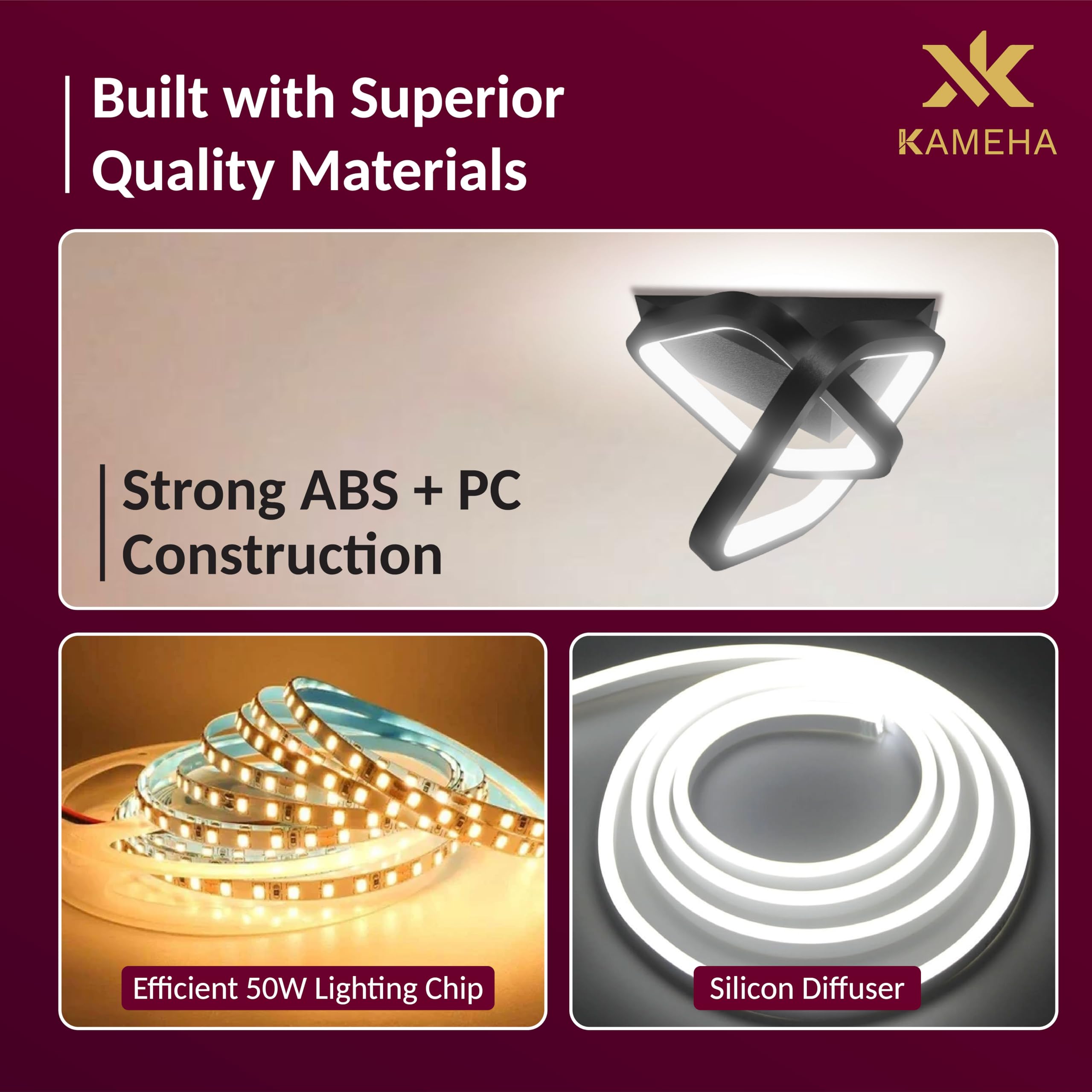 KAMEHA 50W LED Ceiling Light - 3 Color Modes -8