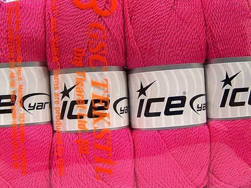 Miniatura 4 de WAYUU - Ovillos de lana de hielo (4 unidades, 3.53oz), color fucsia