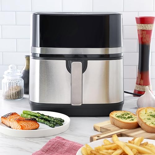 Miniatura 8 de MegaChef Paquete de freidora de aire eléctrica de 8.5 cuartos de galón en acero inoxidable y negro con 125 forros de papel