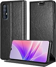 Cadorabo Case Compatible with Oppo FIND X2 NEO Premium Faux Leather Flip Foldable Shockproof Magnetic [Stand Function] [Card Slots] Cover Case for Oppo FIND X2 Neo Case in Black