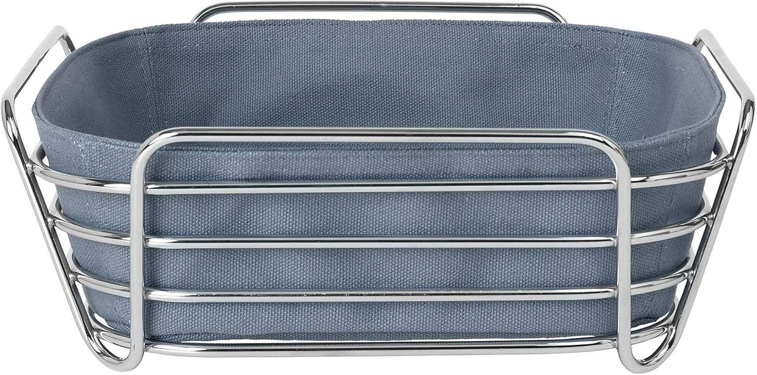 blomus DELARA Wire Serving Basket With Liner Magnet - Charcoal 10" x 10"