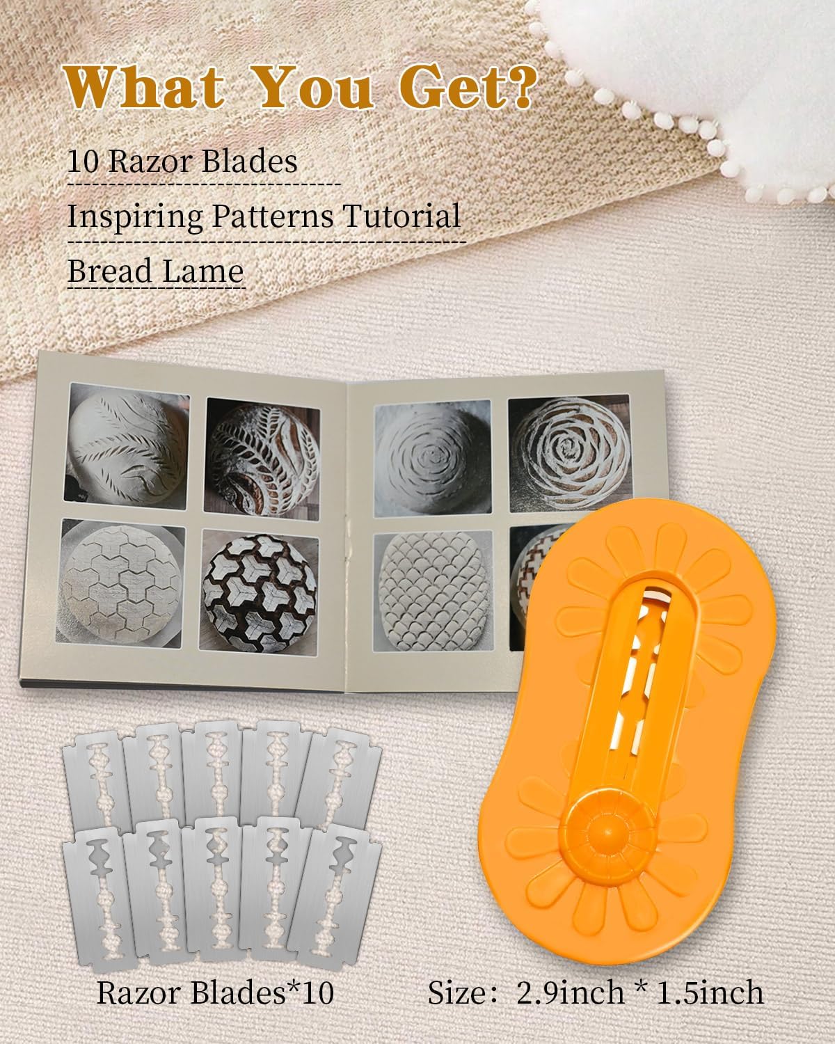 Bread Lame Sourdough Scoring Tool, Magnetic & Retractable Bread Scoring Tool, Scoring Knife for Bread Baking, Bread Razor for Homemade Bread, Lame Bread Tool, Includes 10 Razor Blades