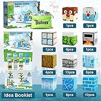 Vista 8 de Bloques magnéticos para niños pequeños, bloques magnéticos-Build Mine Ice Magnet World Set para niños y niñas de 3 a 4 años, 4 a 5, 6 a 8 años