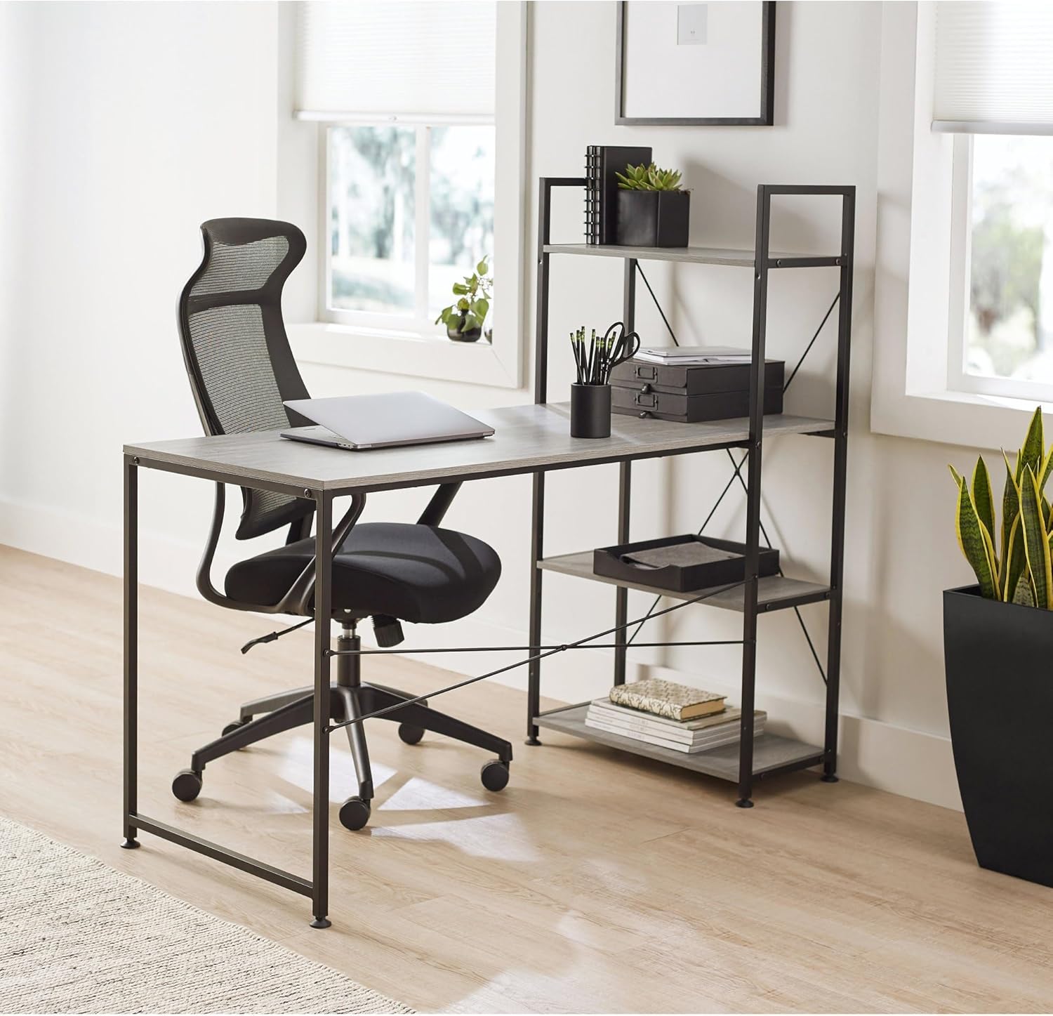 Realspace Trazer Desk with laptop and accessories