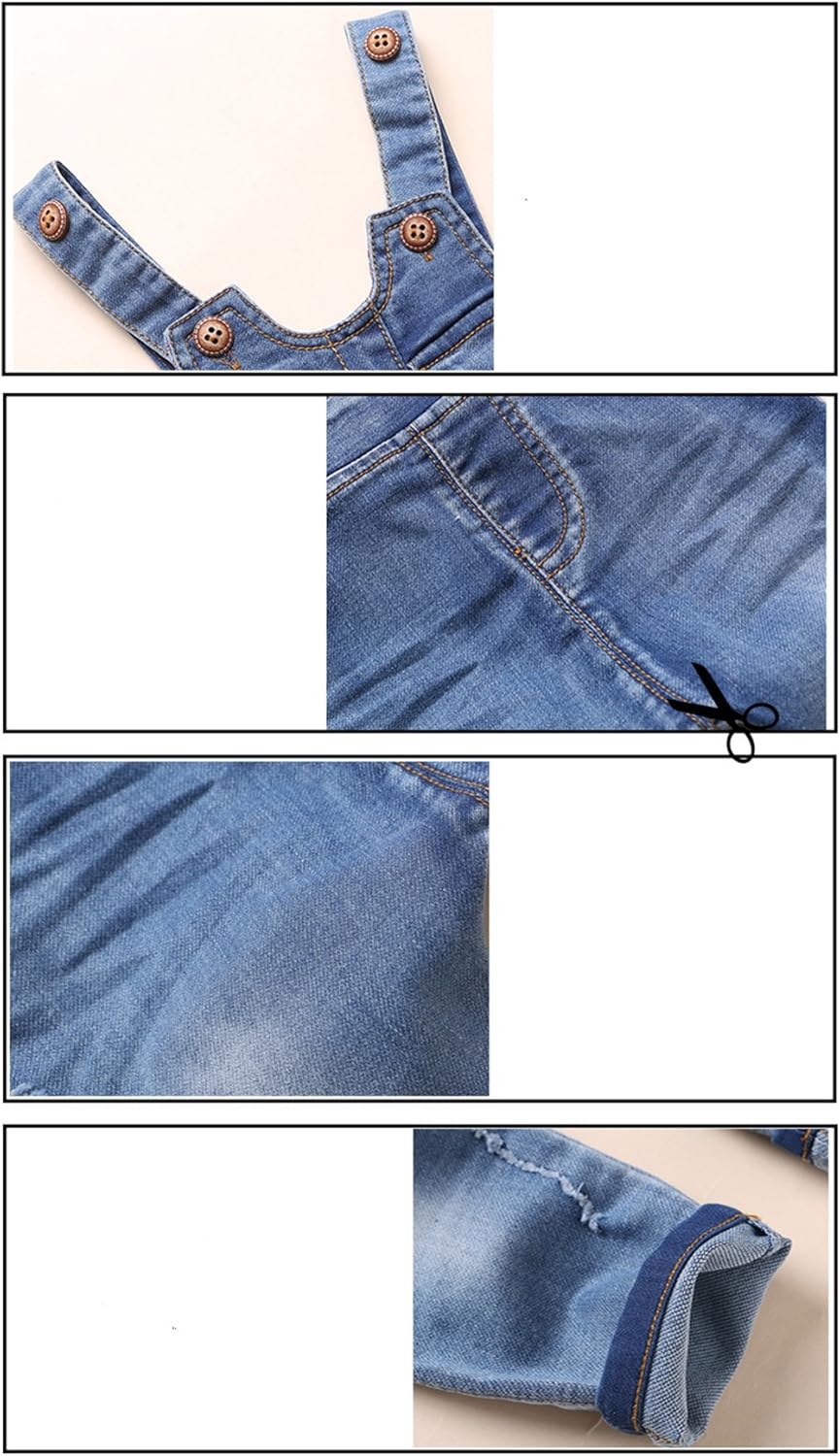 KIDSCOOL SPACE Baby & Little Boys/girls Water Washed Ripped Soft Denim Overalls: Clothing, Shoes & Jewelry