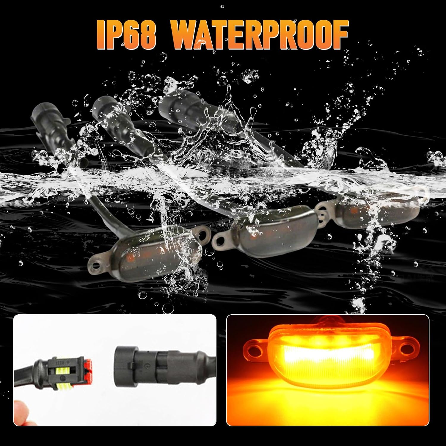 MACHSWON 3pcs LED Front Grille Marker Lights,Compatible with Ford F-150 Raptor 2004-2019,Compatible with Dodge Ram 1500 2013-2018 Aftermarket Grilles