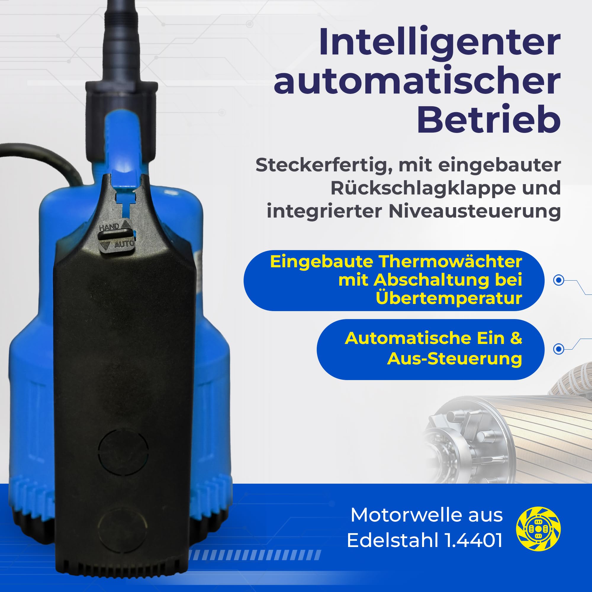 SULZER ABS Robusta 200 Schmutzwasserpumpe bis 9.500 Liter/Stunde max. 6,1m Förderhöhe Flachabsaugung bis 3mm und 10m Kabel Art. 01135066