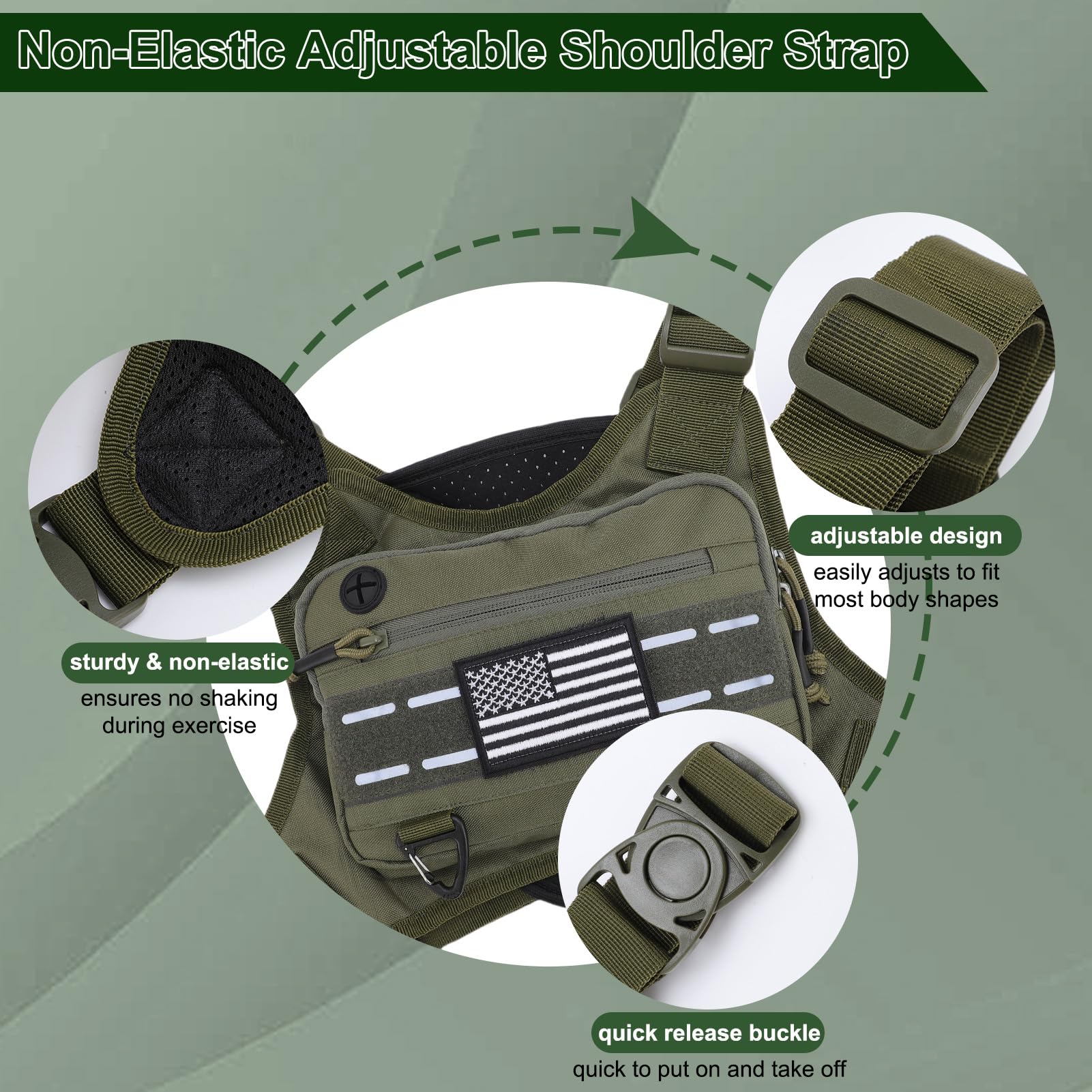 Ceinture De Running étanche Pour Téléphone - Poche Ventrale Réglable 72-100 Cm, 6 Supports Gel, Bandes Réfléchissantes, Noir