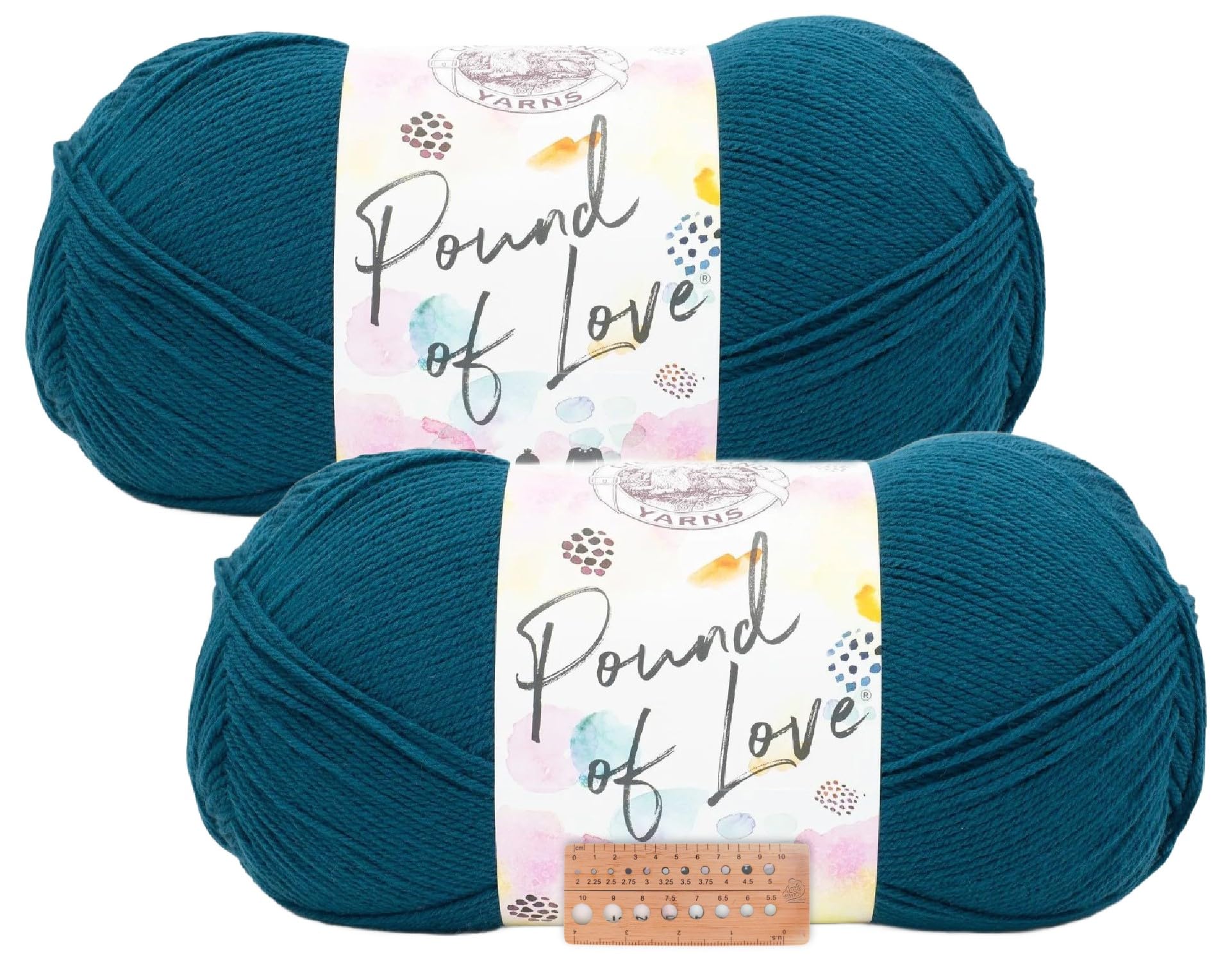 Lion Brand Yarn Pound of Love Cascade fil ultra doux et résistant lot de 2 pelotes XXL