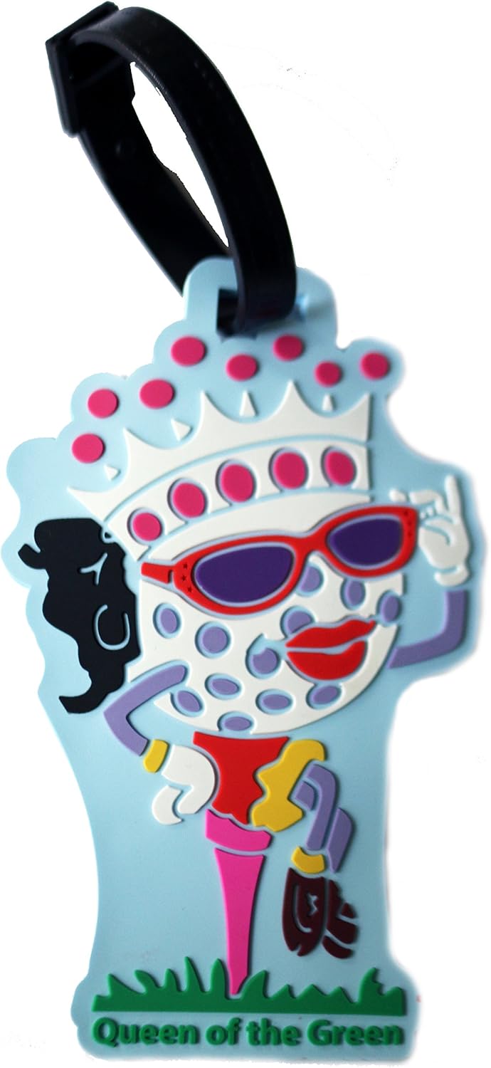 review Queen of The Green Golf Shoe Bag, Golf Ball Marker with Necklace, Golf Bag Tag