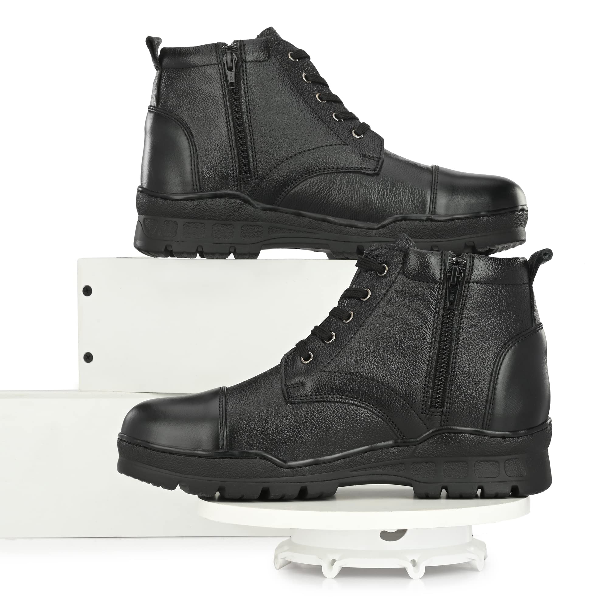 KAVACHA Police Boots/Pure Leather/Super Comfortable/Light Weight for Full Day wear, SG905 Size :8 Black (B0BTM9S3Z2) Amazon Price History, Amazon Price Tracker