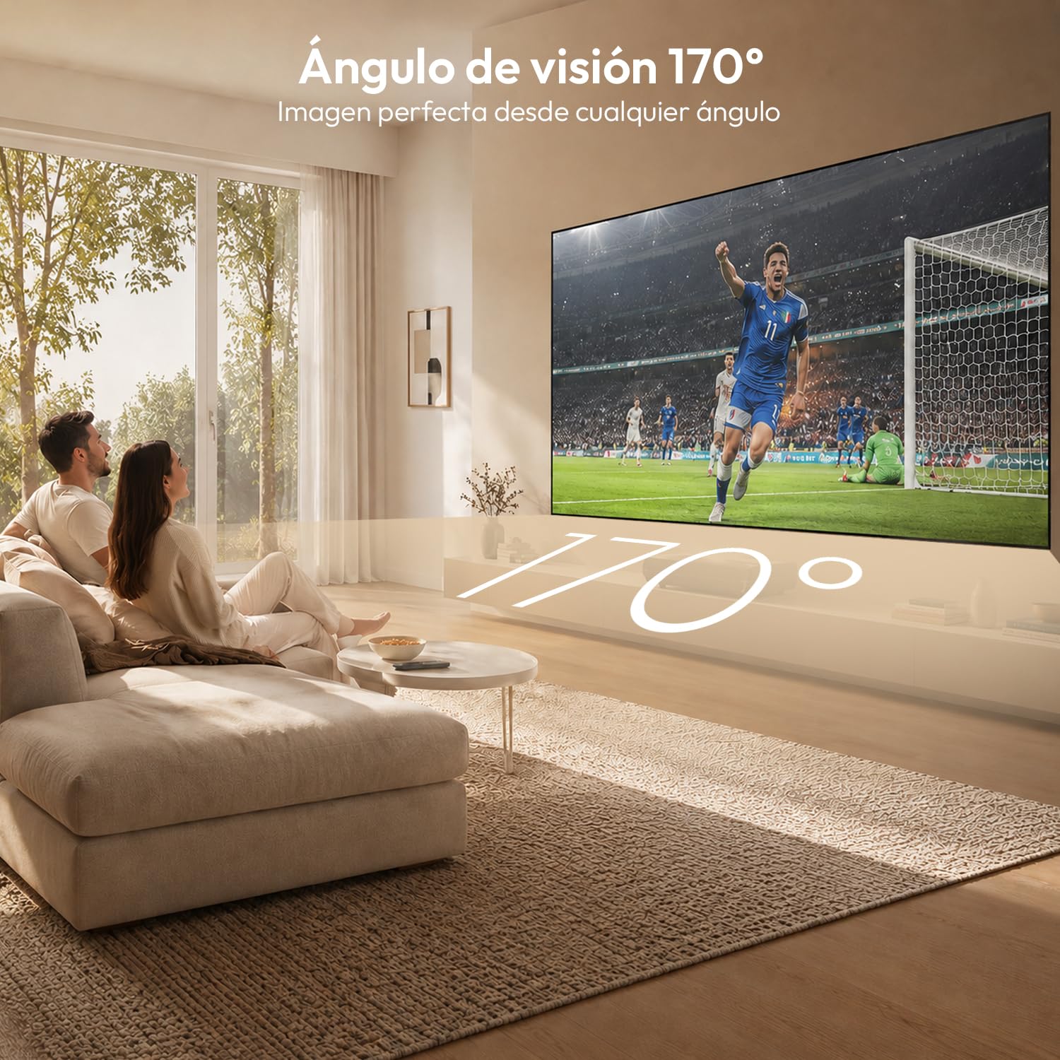 Pantalla Marco Fijo Proyector Matte White 100 Pulgadas | Para proyectores UST, de Corta Distancia y Estándar, 1,3 Gain, 4K/8K UHD, 16:9, Active 3D, Montaje en Pared, Cine en Casa
