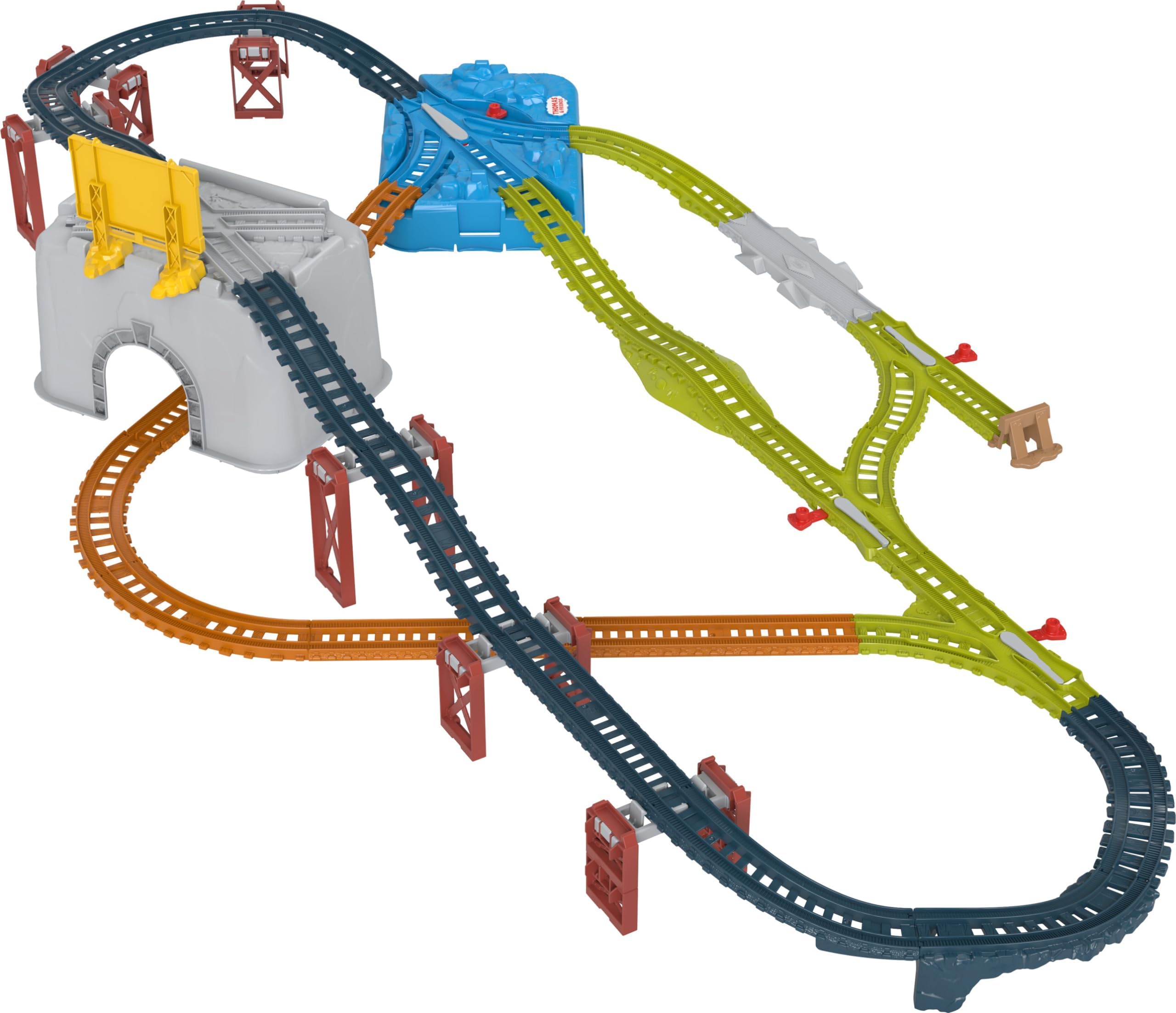 Thomas The Tank Engine 34 Piece Multi-Track Suitcase Expansion Set for Die-Cast and Motorized Battery Operated Trains & Locomotives Kids Toy 3+ Years HNP81