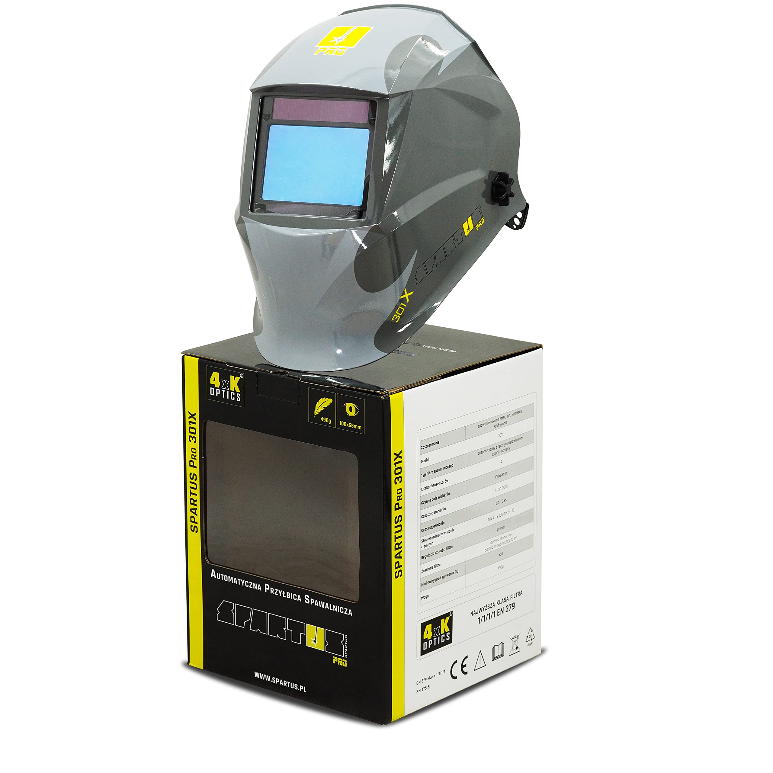 Spartus PRO™ 301 Mask Auto ciemne kaski spawalnicze TIG MIG 4 czujniki prawdziwy kolor