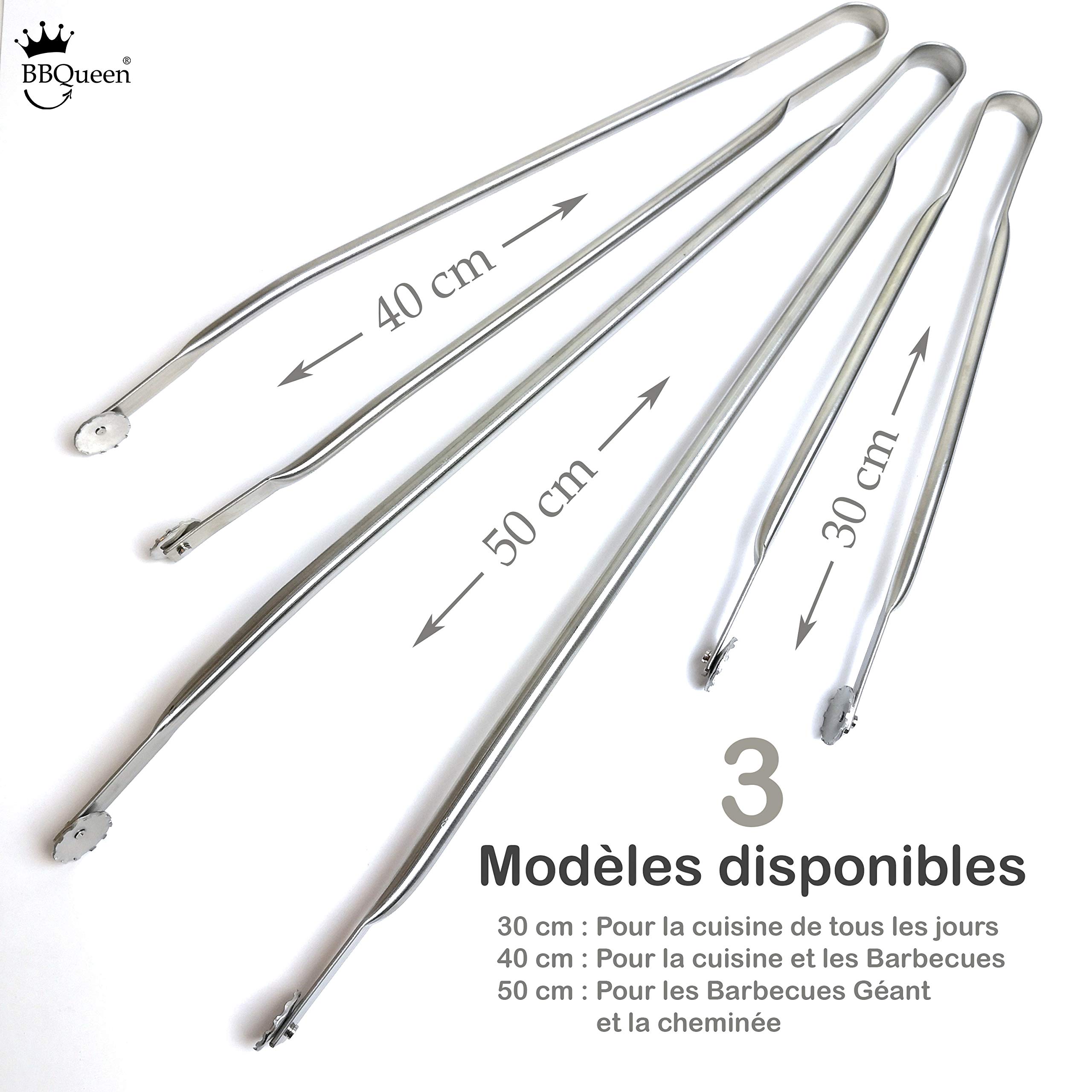 Grande Pince INOX à roulettes Multifonctions pour Barbecue, Taille 50 cm