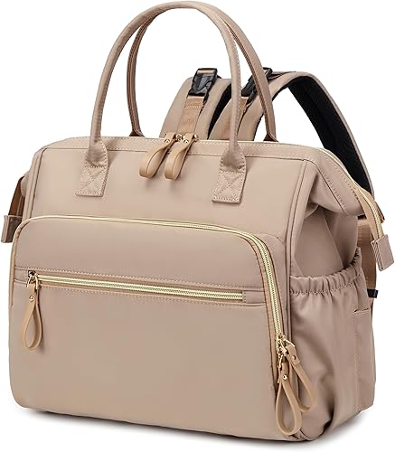 Miniatura 6 de Bolsa de Pañales Convertible Tipo Tote, Parte Superior Amplia Abierta 14 Bolsillos Elegante Bolsa de Pañales para Bebé con Hebilla para Cochecito,