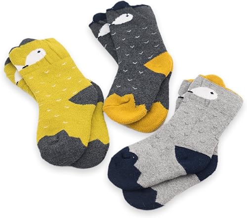 3 pares de calcetines ultra gruesos y cálidos para bebés, niños y niñas, calcetines de invierno, calcetines de algodón cálidos hasta la pantorrilla
