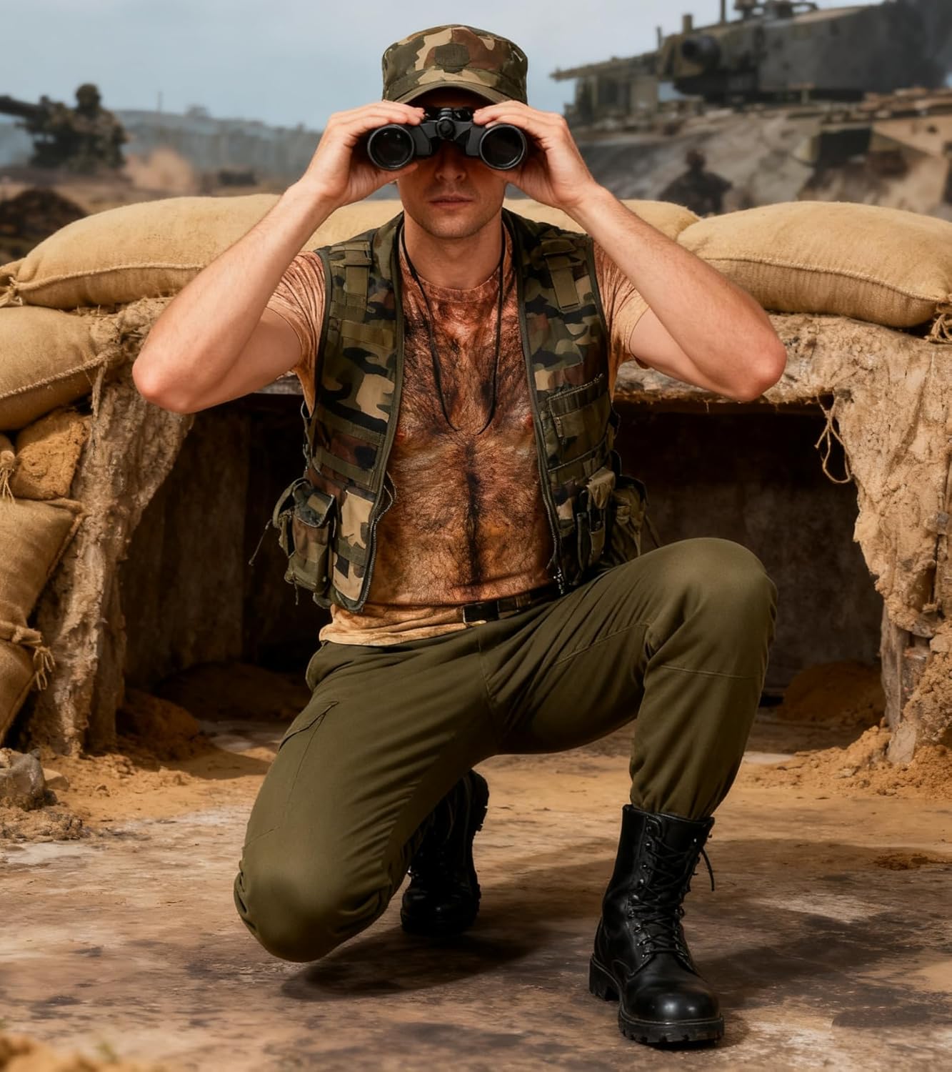 Fanient Hairy Chest for Mens T-Shirts Funny Graphics Crewneck Pattern Short Sleeve Tee Shirts - Image 7