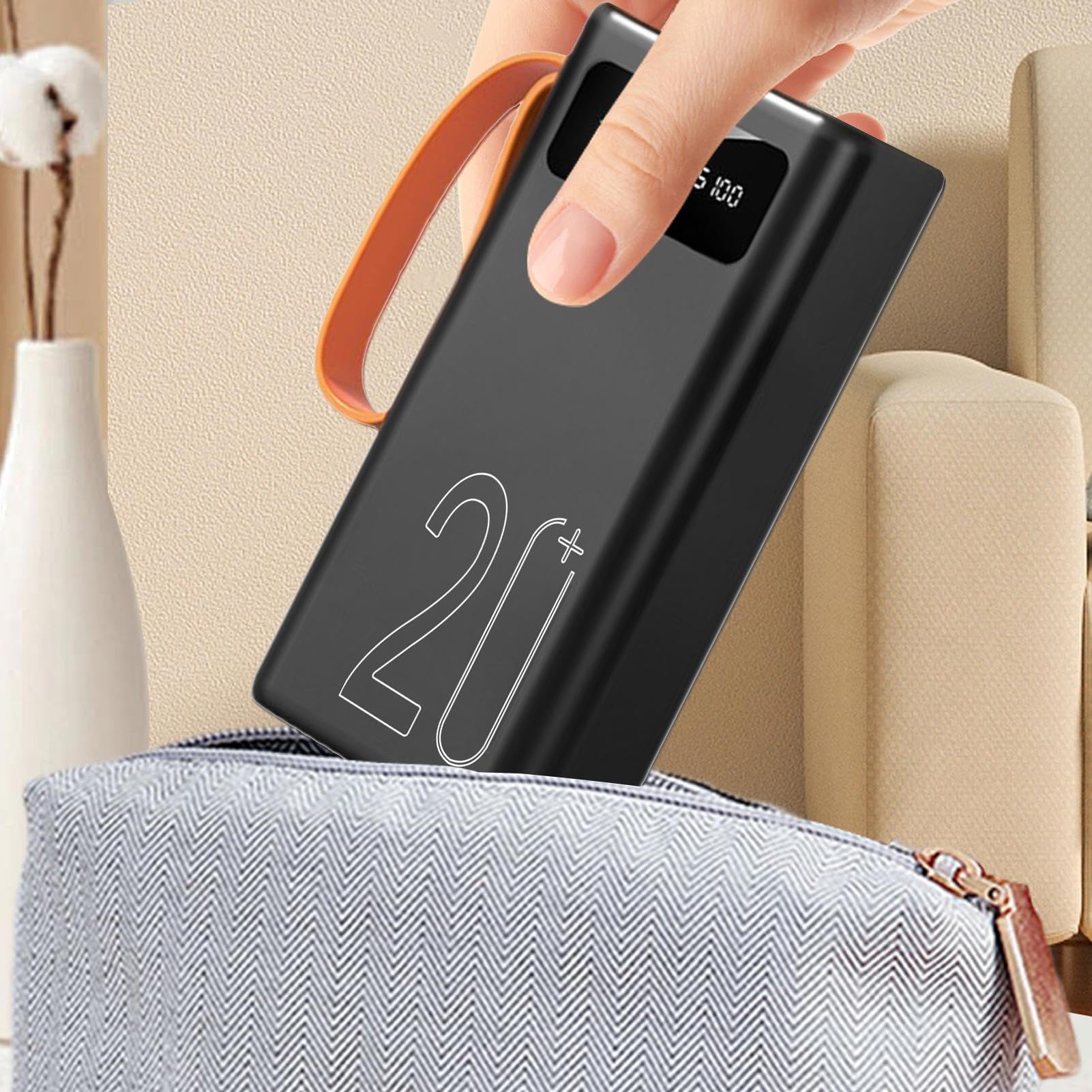 Power Bank Portatile a Energia Solare - Power Bank per Telefono e Dispositivi Elettronici,Batteria Esterna Compatta con Alta Autonomia per Escursionismo e Campeggio all'Aperto