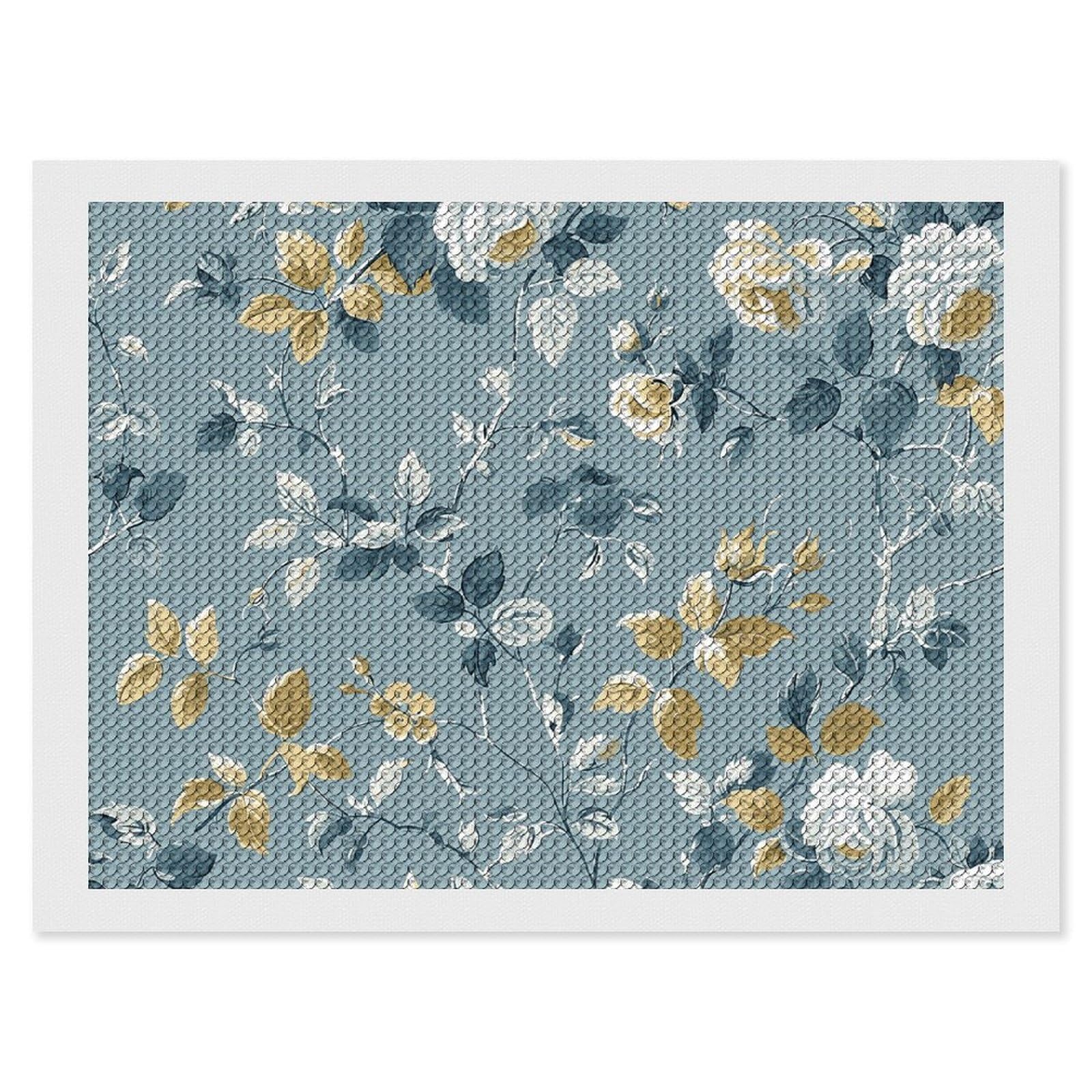 Gray Vine Pattern Diamond Art Kits for Adults, DIY 5D Diamonds Painting Kits for Beginner, Round Full Drill Diamond Dots Painting, 12"x16" Diamonds Pictures Gem Art and Crafts Wall Decor