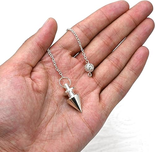 Miniatura 3 de Péndulos metafísicos de radiestesia de metal para adivinación, meditación y curación de Reiki, Metal, No es una piedra preciosa