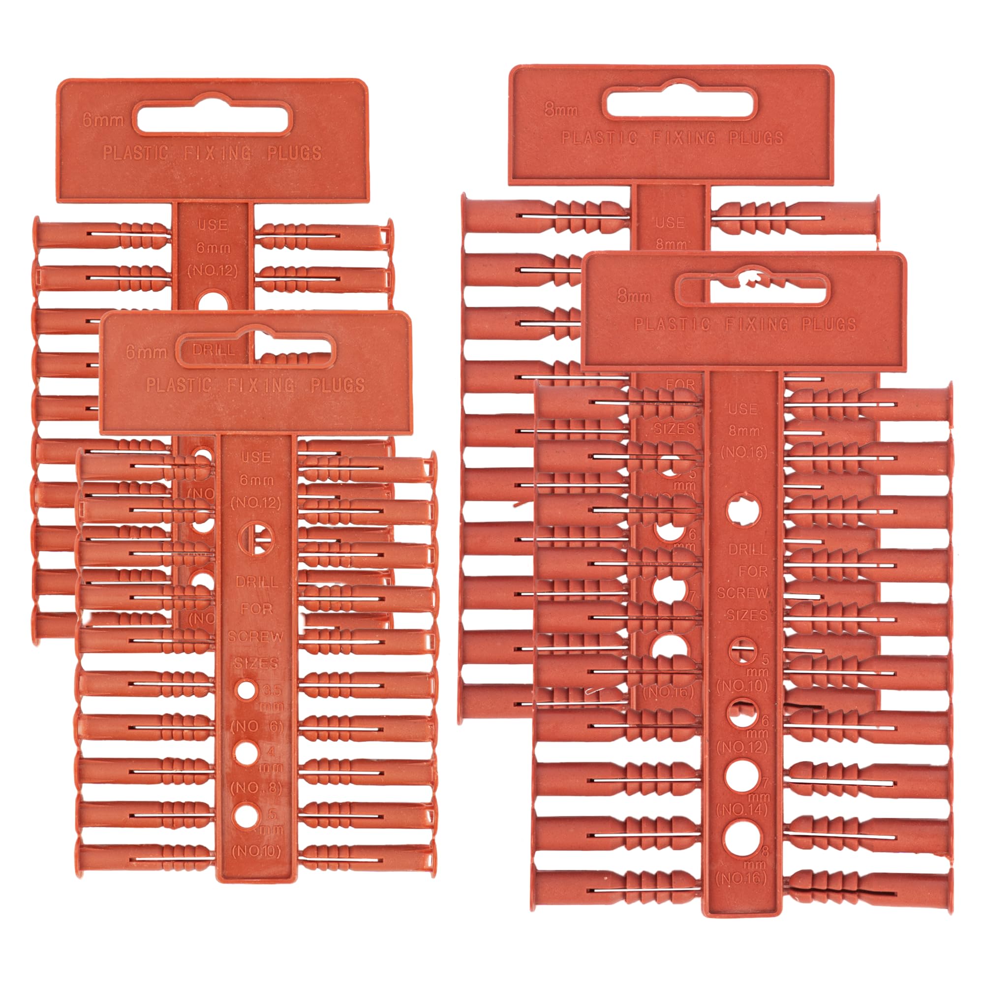 Navoys Mixed 80Pc Wall Plugs – 6Mm & 8Mm Heavy-Duty Anchors For Deep Masonry Fixings | Ideal For Shelves, Brackets & Building Jobs (80Pc - 6Mm & 8Mm Plugs)
