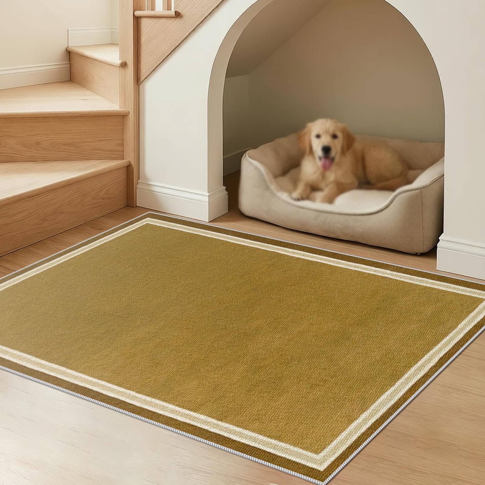 Dywan do sypialni, nadaje się do prania, dywanik nocny, 110 x 120 cm, duży, dywan do kuchni, do wnętrz, z krótkim włosiem, do sypialni, salonu, sypialni, sypialni, jadalni, pokoju dziennego, jadalni