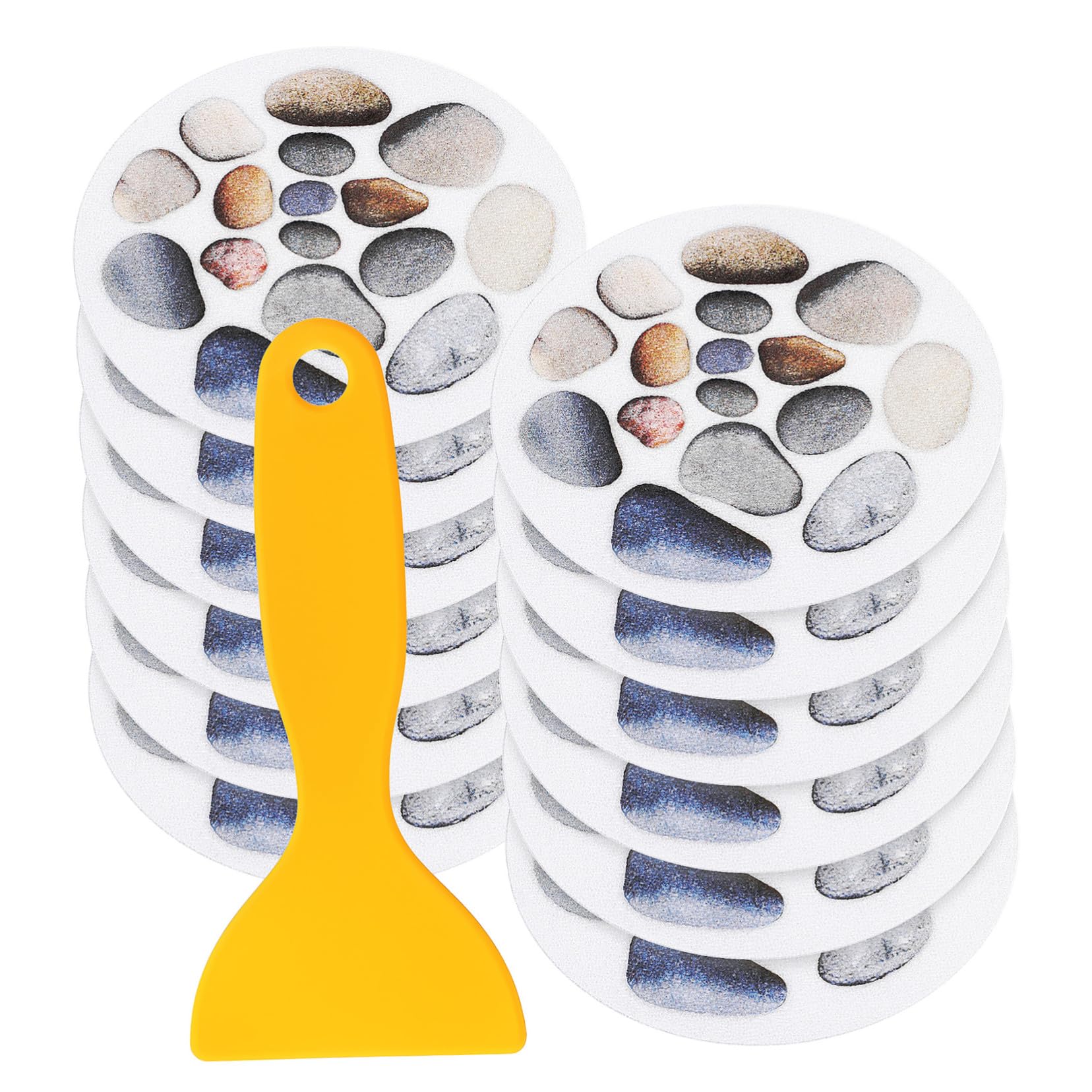 Pegatinas antideslizantes para bañera PRETYZOOM de 12 piezas con rascador