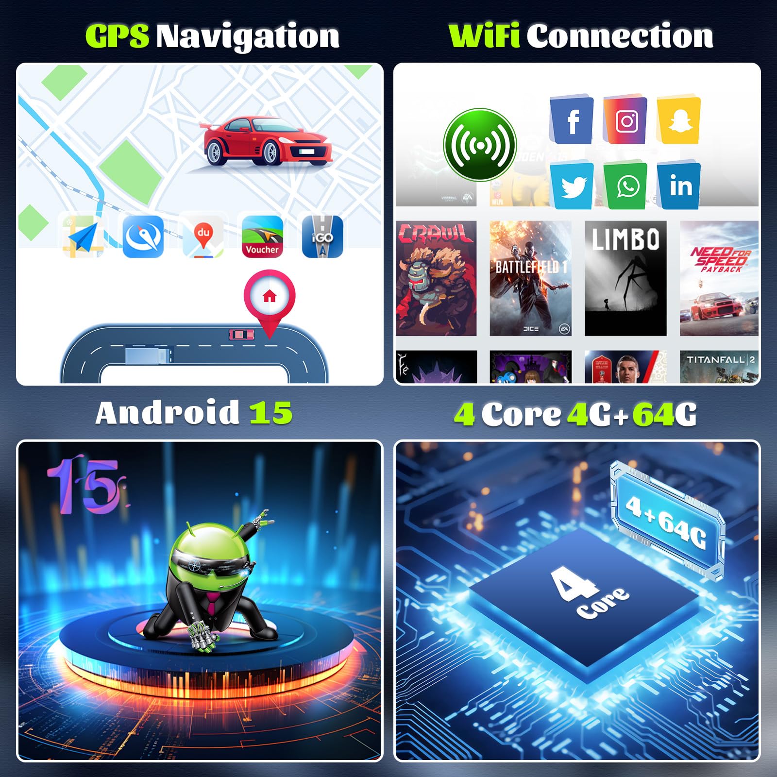 para Citroen C4 2004-2009, Android 15, 4G+64G GOHHDL Radio de Coche para Citroen C4 con Carplay Inalámbrico Android Auto, Radio Táctil de 9 Pulgadas 2Din con GPS WiFi Bluetooth FM/RDS SWC Cámara&Mic