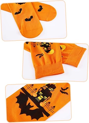 Miniatura 5 de Boao Calcetines altos hasta la rodilla de Halloween para mujer, hasta el muslo, largos por encima de la rodilla, medias de murciélago araña,
