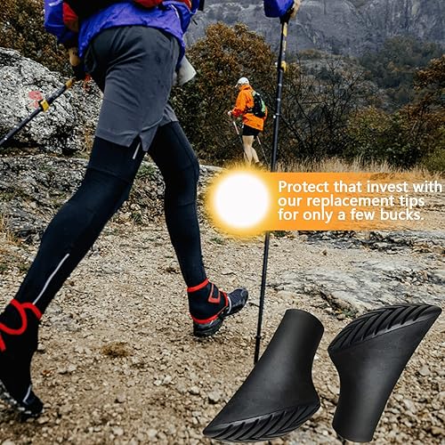 Miniatura 2 de Puntas de bastón de senderismo, puntas de goma para bastones de senderismo, 6 piezas de protectores de repuesto, puntas de goma, pies de goma que se