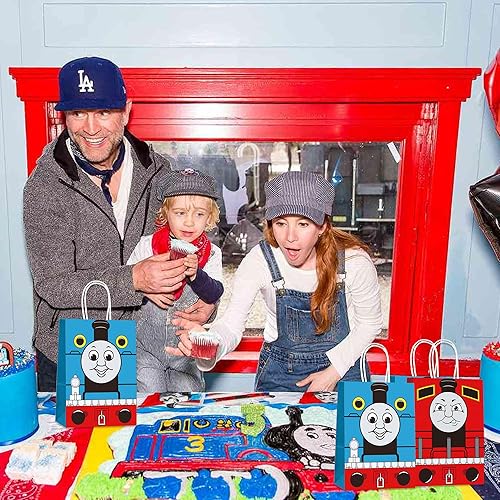 Miniatura 6 de Paquete de decoración de fiesta de cumpleaños de tren de dibujos animados, bolsas de regalo, suministros de fiesta, regalo de fiesta, bolsas de