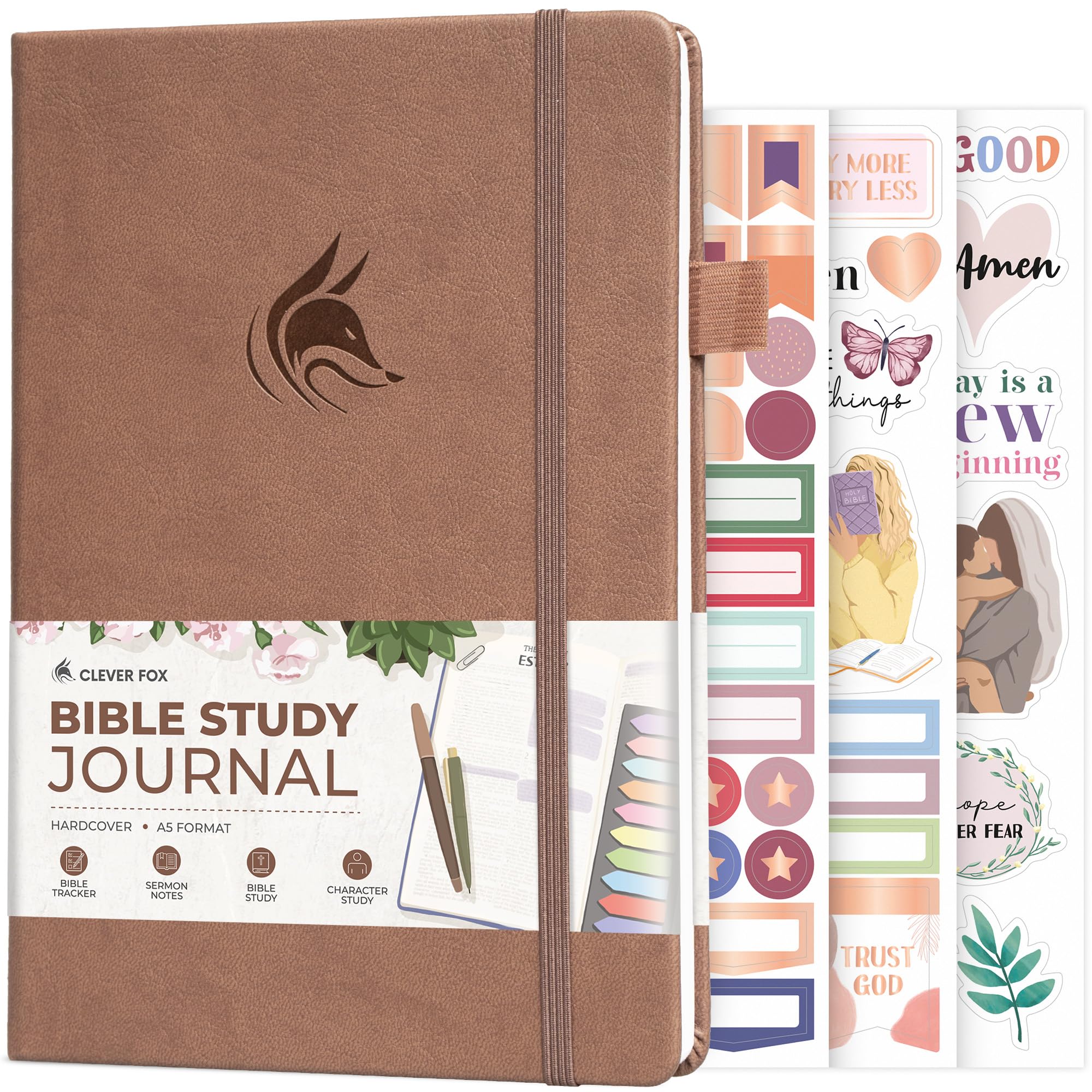 Clever Fox Bible Study Journal, Church Notes Notebook, Note Taking & Journaling Kit